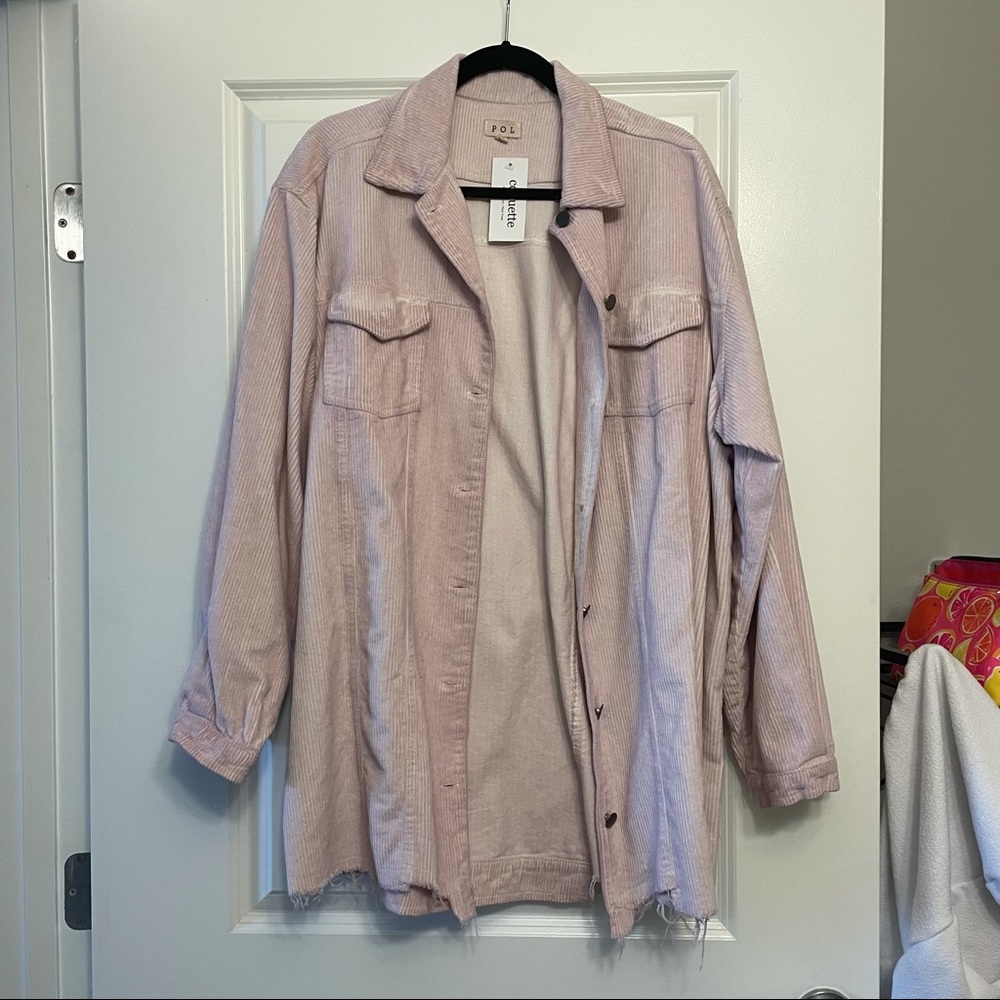 POL Corduroy Pink Long Jacket